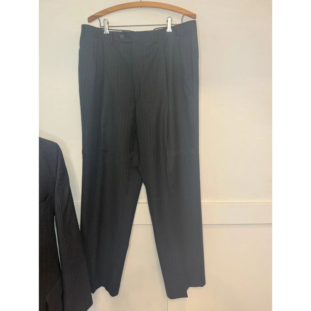 Lauren Ralph Lauren Mens Pinstripe PURE Wool Suit Blazer Pants 38W x 30L